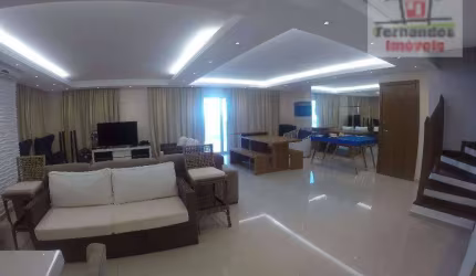 Belíssima Cobertura Duplex Mobiliada à Venda na Enseada, Frente ao Mar - Guarujá.