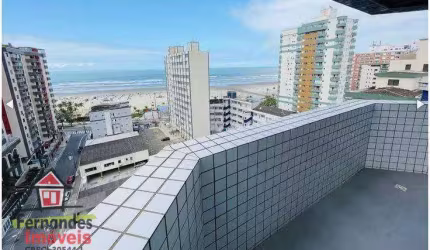 Cobertura vista mar  com 3 suítes à venda, 145 m² por R$ 1.100.000  Guilhermina  Praia Grande SP