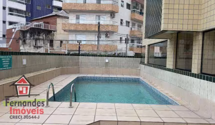 Apartamento com 1 quarto à venda, prédio com elevador e piscina, 48 m² por R$ 280.000 -  Guilhermina - Praia Grande/SP