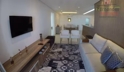 Apartamento alto padrão mobiliado  com vista mar 3 suítes próximo ao mar  à venda, 142 m² por R$ 1.000.000 - Vila Guilhermina - Praia Grande/SP