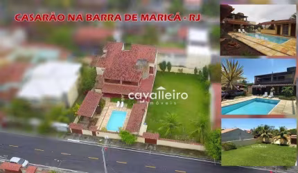 Casarão na Praia da Barra de Maricá - 6 Quartos (5 Suítes), Piscina, Campo de Futebol, Sauna, Ótima para Moradia ou Pousada