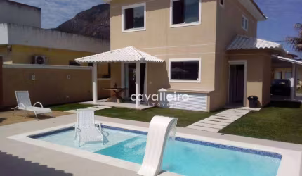 Casa Duplex em Condomínio Fechado, com 240 m², com 4 quartos sendo 1 suíte, Piscina, Área Gourmet, Sauna, à venda por R$ 1.190.000 , Inoã- Maricá/RJ