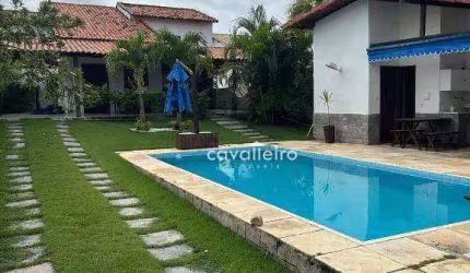 CASA PERTINHO DA PRAIA DE CORDEIRINHO COM 4 QUARTOS, PISCINA, CHURRASQUEIRA E SAUNA - MARICÁ-RJ