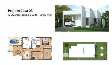 Casa com 03 quartos, sendo 01 suíte em Condomínio próximo ao centro de Maricá