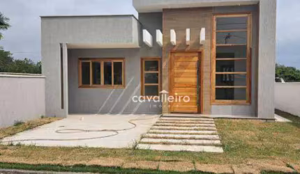 Casa Condomínio Vitória dos Anjos, Área Gourmet, com 3 dormitórios à venda, 98 m² por R$ 560.000 - Caxito - Maricá/RJ