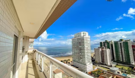 Apartamento Vista Mar com 3 dormitórios à venda, 109 m² por R$ 1.095.000 - Canto do Forte - Praia Grande/SP