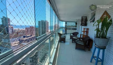 Apartamento 3 dormitórios, 3 suítes, 2 vagas, Vista Mar,  à venda, 162,52m² por R$ 775.000 - Tupi - Praia Grande/SP