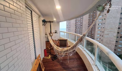 Apartamento 2 dormitórios, 1 suíte, 2 vagas, vista mar,  à venda, 93 m² por R$ 665.000 - Vila Guilhermina - Praia Grande/SP