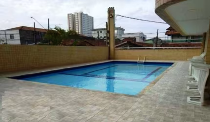 Apartamento com 2 dorm., sacada envolvendo todo o imóvel, 115 m², piscina ampla por R$ 480.000 - Tupi - Praia Grande/SP