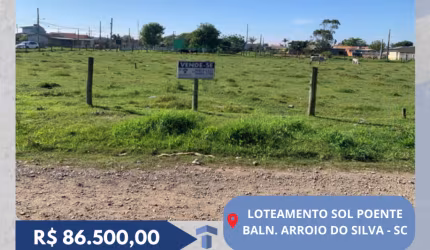À Venda: Terreno Excelente no Centro- Bal. Arroio do Silva SC