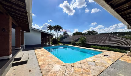 Casa térrea com 3 dormitórios, piscina e espaço gourmet para aluguel no condomínio Panorama Parque em Atibaia