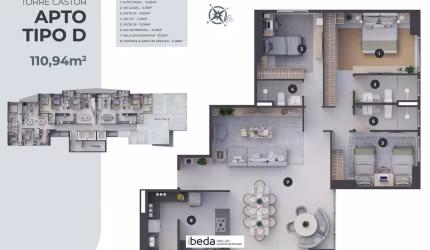 Apartamento com 3 quartos à venda em Natal