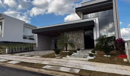Imperdível! Casa de alto padrão em condomínio no Residencial London Park, Indaiatuba-SP: 3 suítes, 2 salas, 5 banheiros, 4 vagas, 196m².