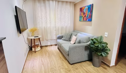 APARTAMENTO PRONTO - 48 m² - 02 DORMITÓRIOS - SUITE - LAZER - VAGA