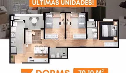 Apartamento com 3 quartos à venda na Rua Coronel Cardoso de Siqueira, 482, Vila Oliveira, Mogi das Cruzes, 70 m2 por R$ 660.840