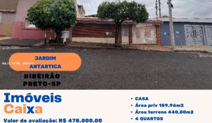 Casa para Venda em Ribeirão Preto, Jardim Antártica, 4 dormitórios, 3 banheiros, 2 vagas