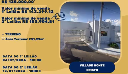Terreno para Venda em Cosmópolis, Village Monte Cristo
