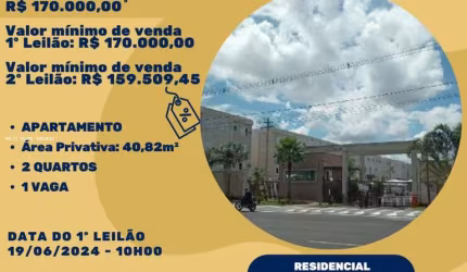 Apartamento para Venda em Ribeirão Preto, Jardim Ouro Branco, 2 dormitórios, 1 banheiro, 1 vaga