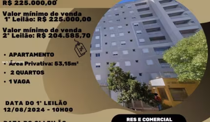 Apartamento para Venda em Ribeirão Preto, Residencial e Comercial Palmares, 2 dormitórios, 1 banheiro, 1 vaga