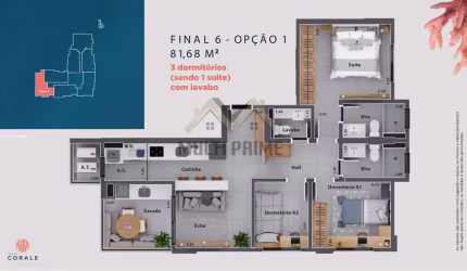 Apartamento para Venda em Ribeirão Preto, Nova Aliança, 3 dormitórios, 1 suíte, 1 banheiro, 1 vaga