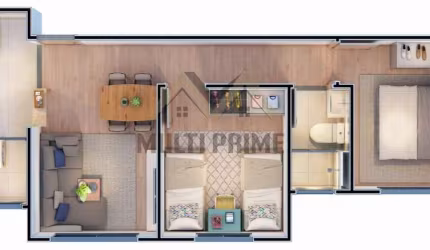 Apartamento para Venda em Ribeirão Preto, Quinta da Primavera, 2 dormitórios, 1 banheiro, 1 vaga