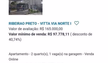 Apartamento para Venda em Ribeirão Preto, Valentina Figueiredo, 2 dormitórios, 1 banheiro, 1 vaga