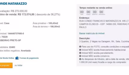 Casa para Venda em Ribeirão Preto, Campos Elíseos, 3 dormitórios, 1 banheiro, 2 vagas