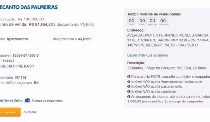 Apartamento para Venda em Ribeirão Preto, Jardim Diva Tarlá de Carvalho, 2 dormitórios, 1 banheiro, 1 vaga