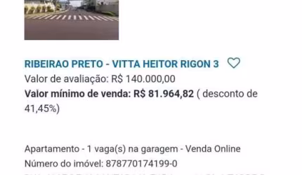 Apartamento para Venda em Ribeirão Preto, Jardim Heitor Rigon, 2 dormitórios, 1 banheiro, 1 vaga