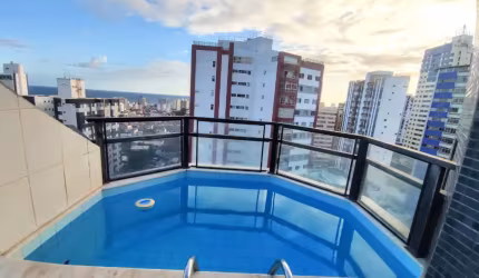 Cobertura na Pituba - 1 Quarto Mobiliado com Vista Mar - Piscina Privativa