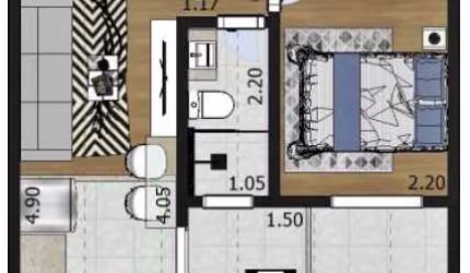 Agradável apartamento tipo para venda com 1 quarto, 26m²