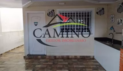 Sobrado 86 m², 3 dormitórios, churrasqueira, 2 vagas de garagem, Jardim Primavera -  Guarujá - SP.