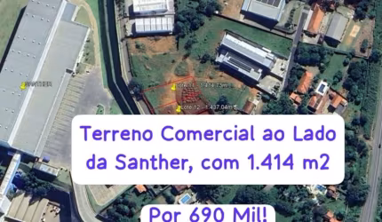 Terreno Comercial ao lado da Santher com 1.414 m2 (Rodovia Bragança/Socorro)