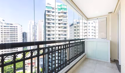 Apartamento mobiliado Jardim Anália Franco, com varanda ampla e 1 vaga