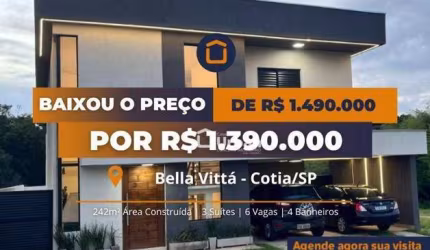 Casa de Condomínio para venda em Bella Vittà Vista Verde de 242.00m² com 3 Quartos, 3 Suites e 6 Garagens