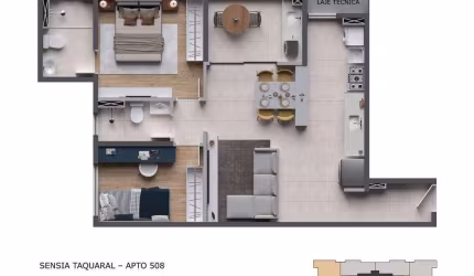 Apartamento para venda em Taquaral de 63.22m² com 2 Quartos, 1 Suite e 1 Garagem