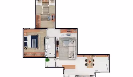 Apartamento para alugar em Santa Terezinha (Jordanésia) de 53.00m² com 2 Quartos e 1 Garagem