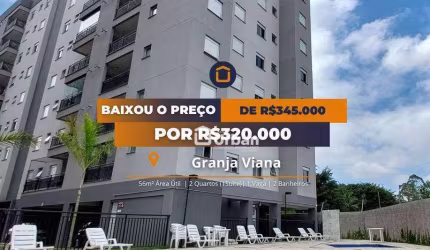 Apartamento para venda em Granja Viana de 56.00m² com 2 Quartos, 1 Suite e 2 Garagens