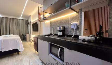 Vendo Flat 23,11 m², porteira fechada com enxoval, pronto para rentabilizar, R$ 600 mil