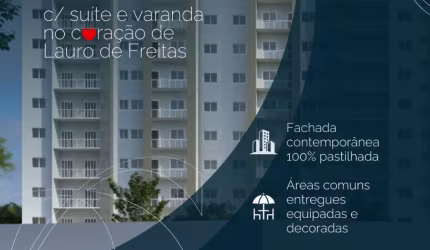 Apartamento 2/4 com suíte Centro Lauro de Freitas