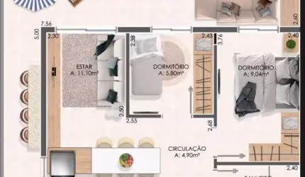 Apartamento à venda em Novo Hamburgo, Rincão, com 2 quartos, com 64 m², View Place Refúgio Urbano