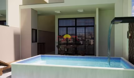 Sobrado Geminado com Piscina e Churrasqueira