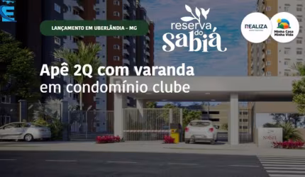Apartamentos de 2 quartos e varanda em um condomínio clube completo.