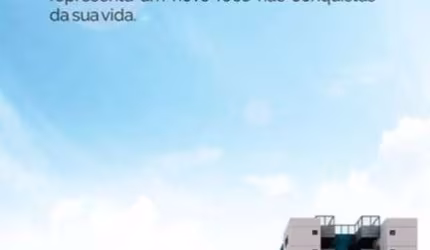 Apartamento novo, 56,90 m², 2 quartos sendo 1 suíte, varanda, elevador e lazer completo, rooftop com vista panorâmica e garagens cobertas.