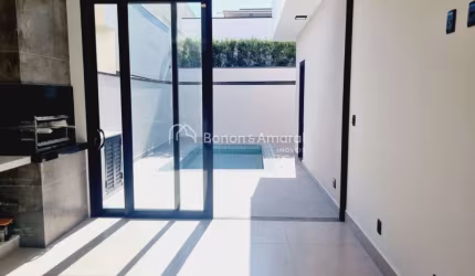 Casa térrea com 3 suítes, piscina e escritório no Condomínio Reserva Real, Parque Brasil 500, Paulínia