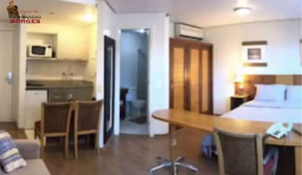 MODERNO FLAT COM 1 SUÍTE, MOBILIADO, 1 VAGA , SERVIÇOS DE HOTELARIA