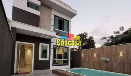 Casa linear alto padrão com 3 dormitórios à venda, 110 m² por R$ 694.300 - Jardim Mariléa - Rio das Ostras/RJ