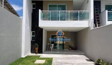 Linda Casa Plana com 3 Suítes + Varanda Gourmet e Lavabo, 125 m² por R$ 520.000 - Coité - Eusébio/CE