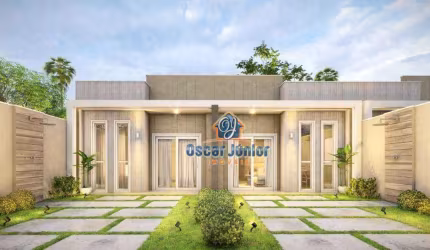 Encantadoras Casas Planas (IMÓVEL NA PLANTA) com 3 Quartos (1 Suíte), 80 m² por R$ 234.000 - Guajiru - Caucaia/CE