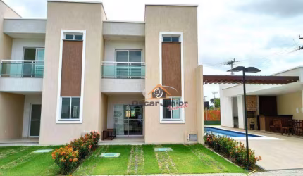 Casa Duplex em Condomínio Fechado com 3 Quartos (2 Suítes) + Wc Social, 97 m² por A PARTIR DE R$ 417.515,16 - Eusébio - Eusébio/CE.